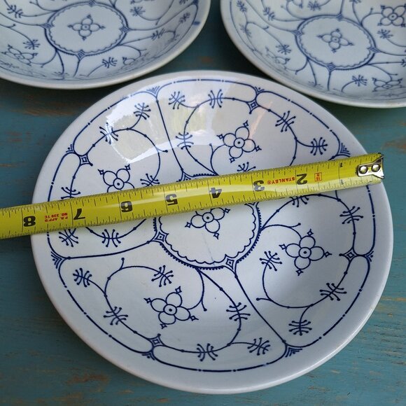 Vintage Stoneware Dishes Ironstone Staffordshire Bowls Set England Blue Royal 3 - Picture 10 of 16